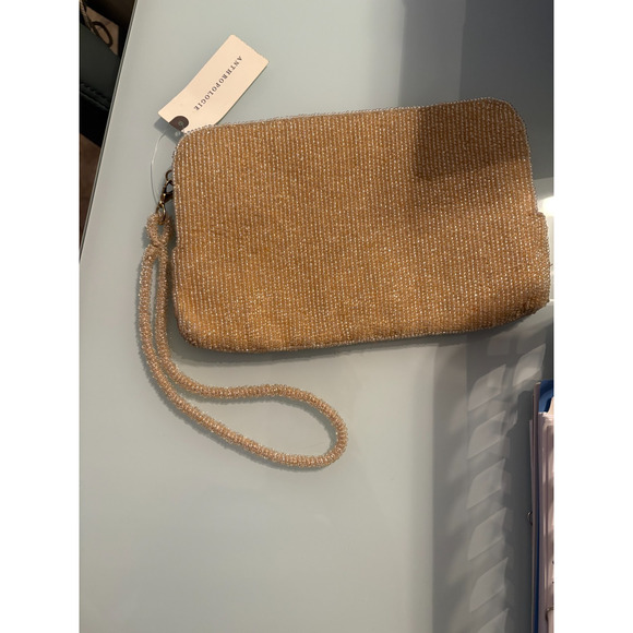 Anthropologie Gold Beaded Zodiac Pisces Clutch Wristlet NEW - Picture 4 of 4